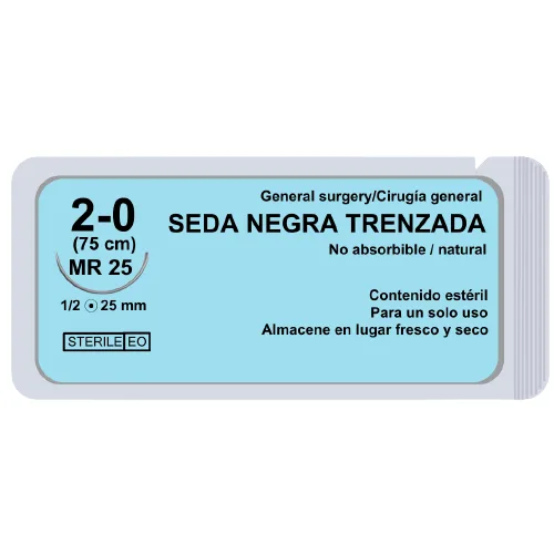 HILO CARRETE SEDA NEGRA TRENZADA VARIEDAD DE MEDIDAS